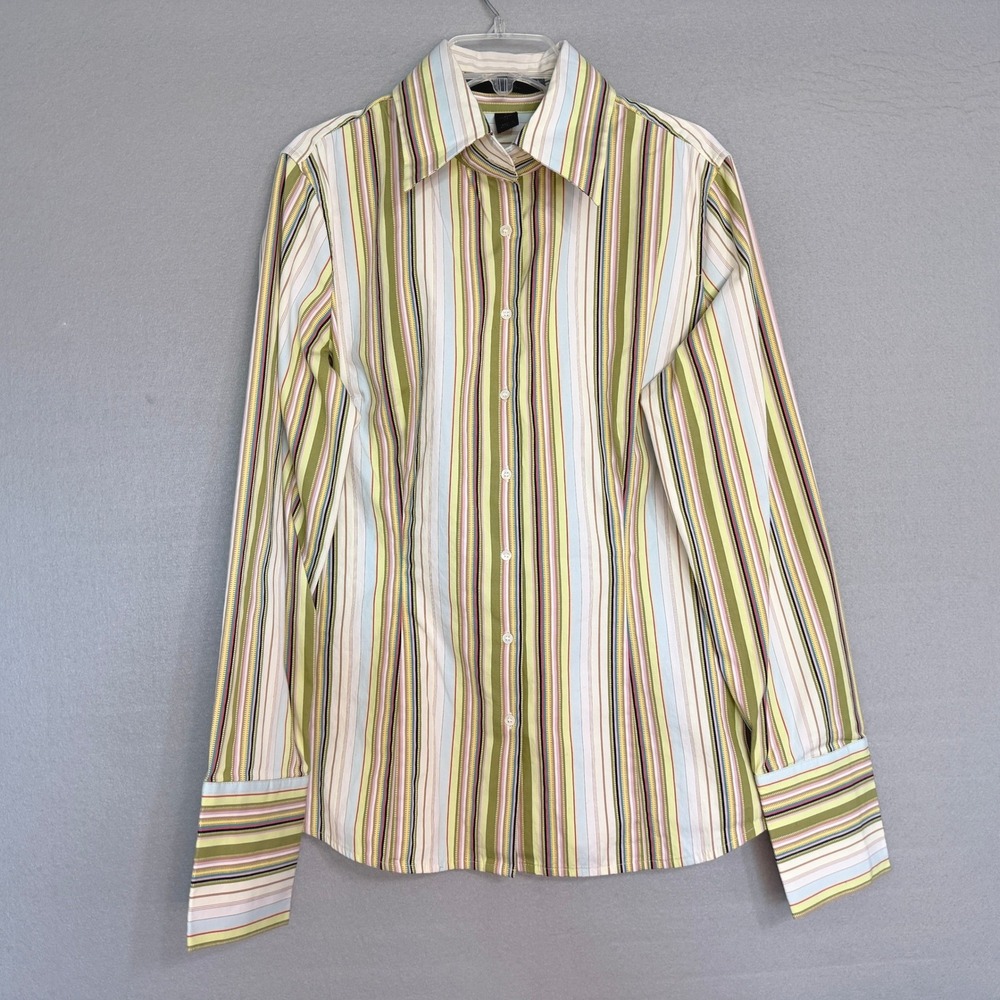 Express Design Studio Classic Fit Striped‎ Top Womens Size 8 Career Tailored